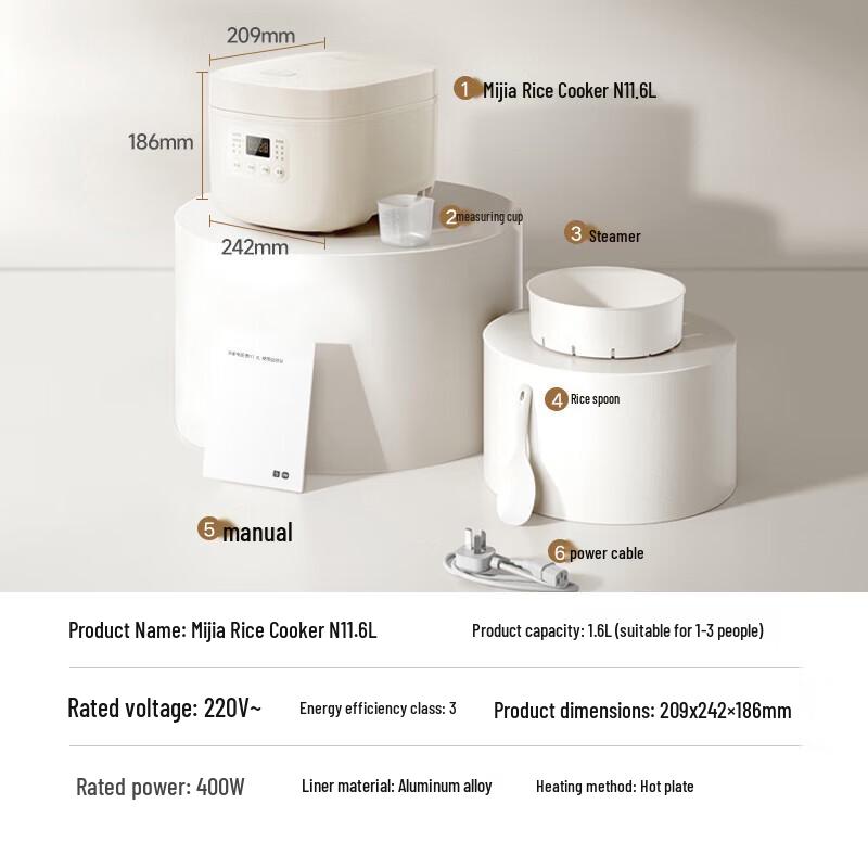 Xiaomi Mijia Mini Multi-function Rice Cooker N1 1.6L CN Plug (adapter Included)