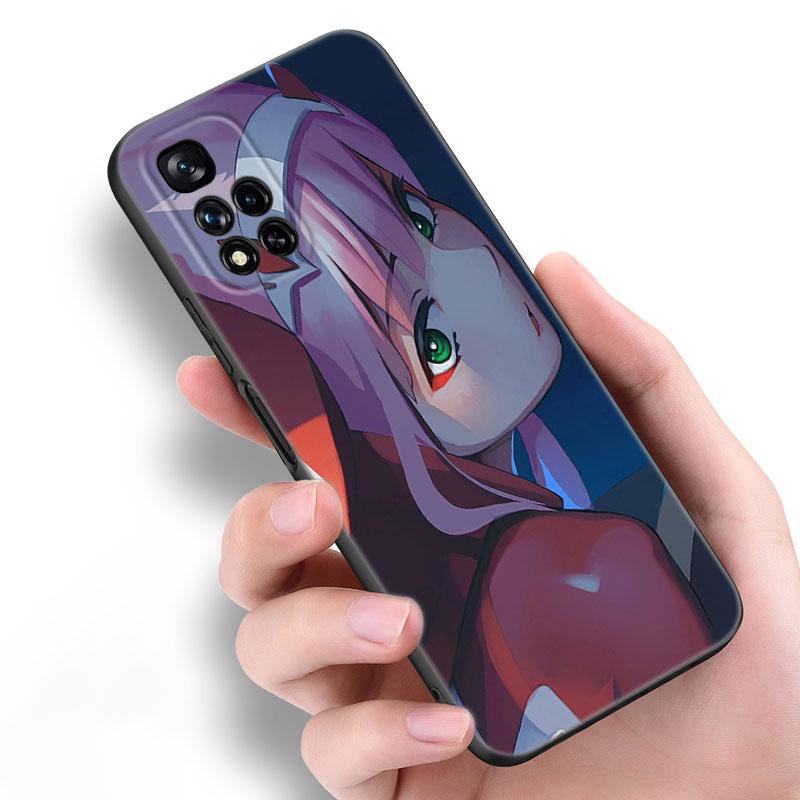 Anime Zero Two Darling Black Silicone Phone Case For Xiaomi POCO X3 X4 NFC F5 M3 M4 M6 X5 X6 Pro F3 F4 GT 5G C55 C65 M5