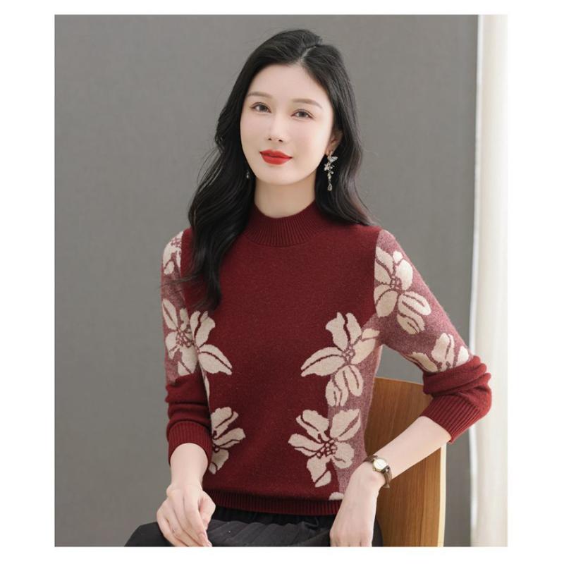 Morsom Høst Vinter Ny Undergenser Løs Strikkegenser Halvhøy Hals Varm