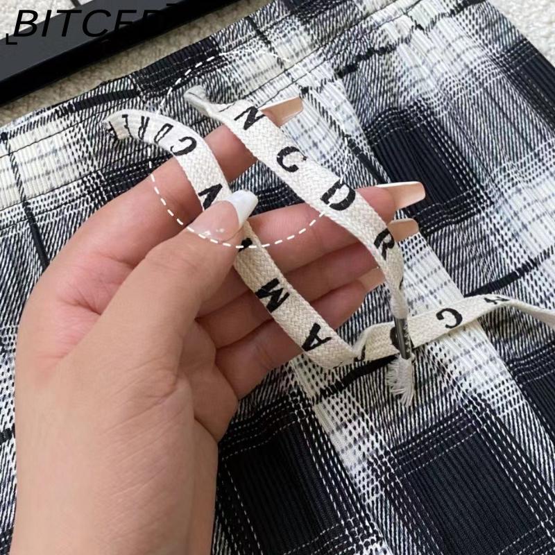 BITCED Vintage-Style Wide-Leg Trousers for Women Spring/Autumn Striped Tie-Dye High-Waisted Straight-Leg Casual Trousers with Drape