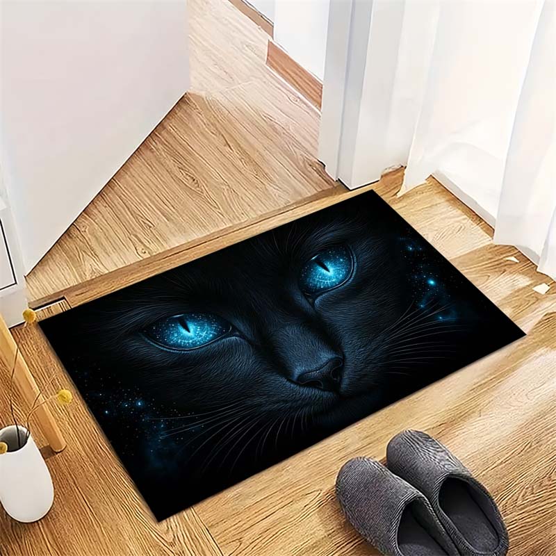 Cute Cartoon Cats Group Non-Slip Doormat, Animal Print Entryway Floor Mat
