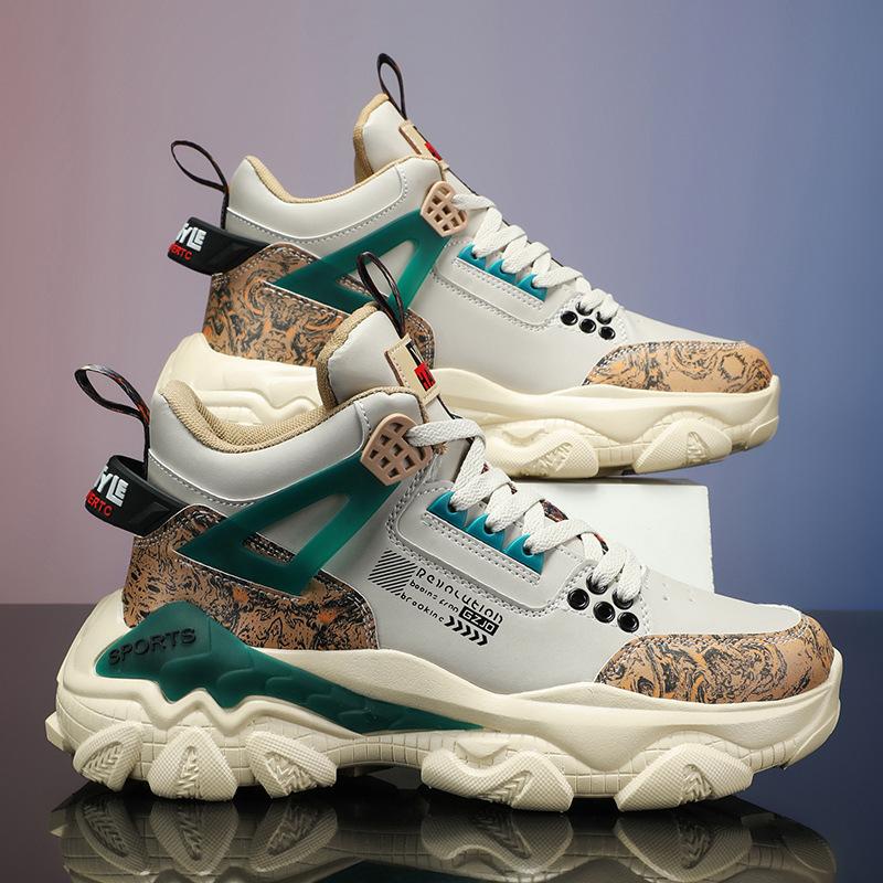 

Мужская обувь 2024 года, осень-зима, новый национальный стиль, модная брендовая обувь для пап, для мужчин, подростков, учеников средней школы, высокие баскетбольные кроссовки 45