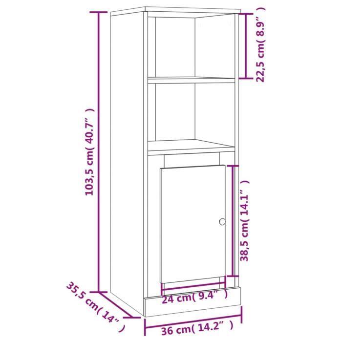 VidaXL Buffet haut sonoma gris 36x35,5x103,5 cm bois d'ingénierie 816326