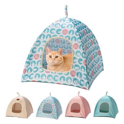 Kedi Çadırı İç Mekan Dış Mekan Evcil Hayvan Çadırı Evi Taşınabilir Kedi Mağarası Yatağı Yavru Kediler Köpek Yavruları Küçük Hayvanlar için Saplı