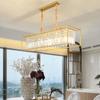 Modern Crystal Chandelier Black Gold Haning Lamp For Dining Room Luxury Home Decor Kitchen Island Lighting Led Rectangle Lustre