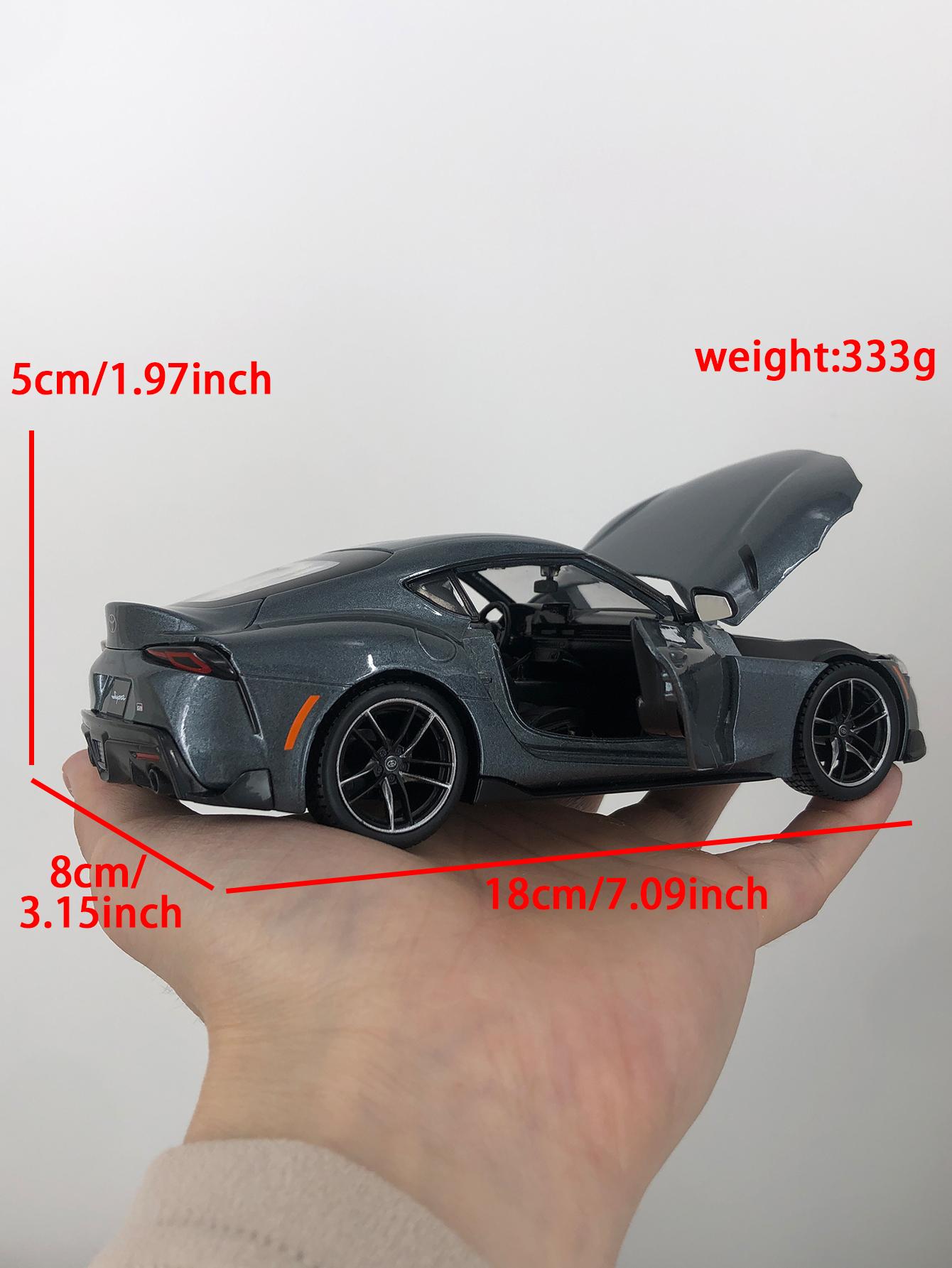 

Maisto 1:24 Toyota GR Supra car model, zinc alloy metal decoration, collectible gift car сірий