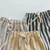 Korean-Style Kids' Summer Cotton Striped Drawstring Pants