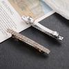 Korean Rhinestone Hair Accessories: Fashionable Double Row Spring Clip Duckbill Hairpin
