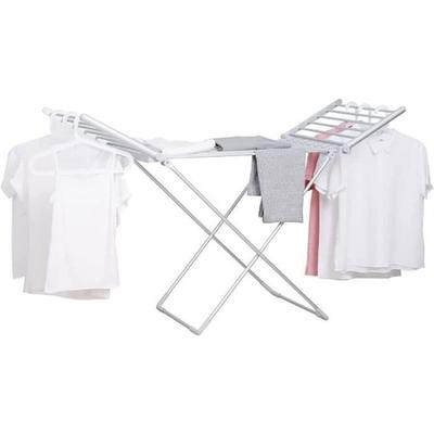 Winged Electric Clothes Dryer with 18 Bars Indoor Horse Clothes Rack Foldable Clothes Rack Foldable Clothes Rack Storage[731]