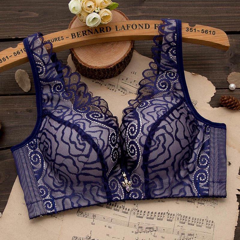 

Кружевной жаккардовый однотонный бюстгальтер Бюстгальтер с глубоким V-образным вырезом и сборками Чашка 3/4 Регулируемый бюстгальтер с бретелями без стального кольца Нижнее белье Топ без размазывания 70A