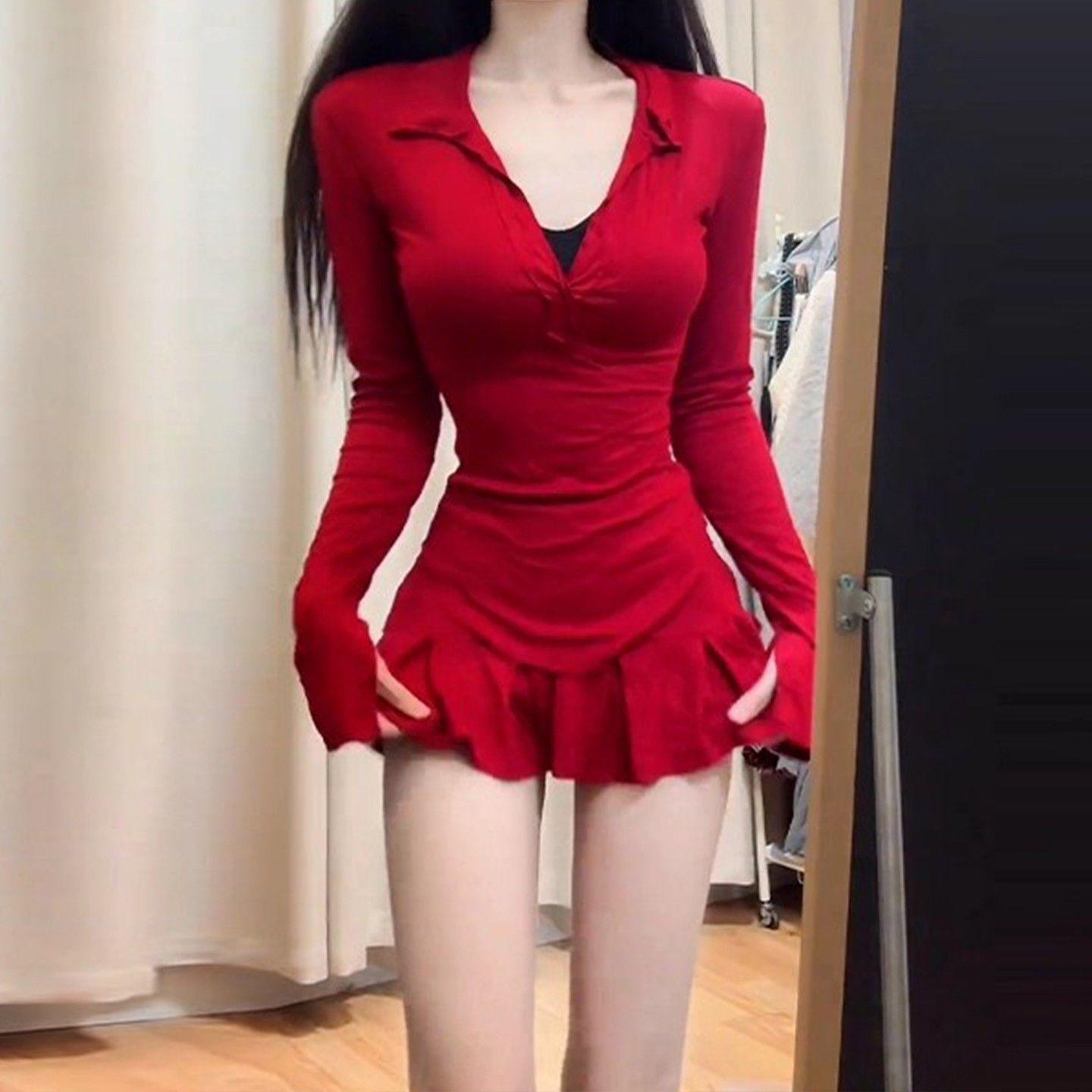 French temperament black dress women s clothing spring new early autumn wear suit sexy spice girl hip skirt S чёрный