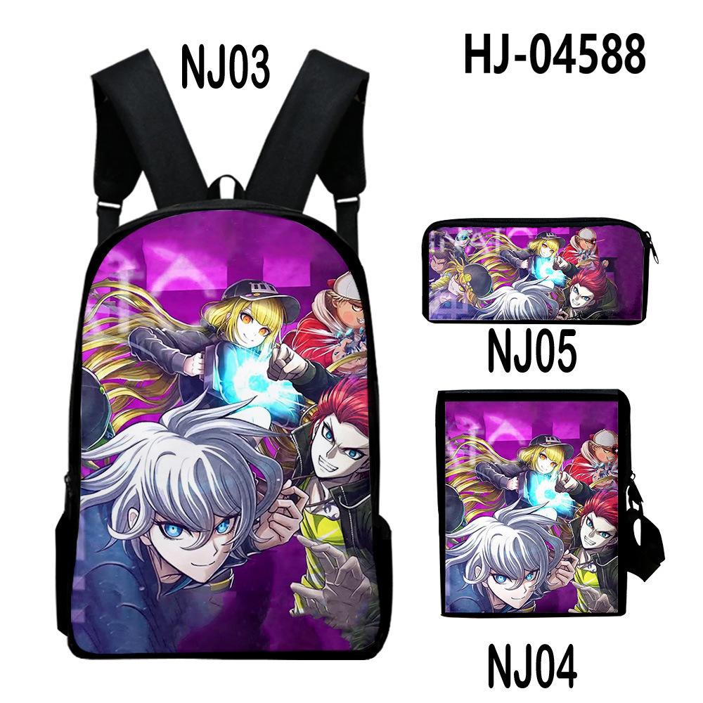 Classic Popular Cute Tribe Nine 3D Print 3pcs/Set Pupil School Bags Laptop Daypack Backpack Inclined Shoulder Bag Pencil Case