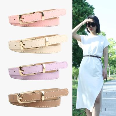 Pasek damski Mori Girl Style na lato - modny, uniwersalny, prosty, modny pasek PU w cienkie paski