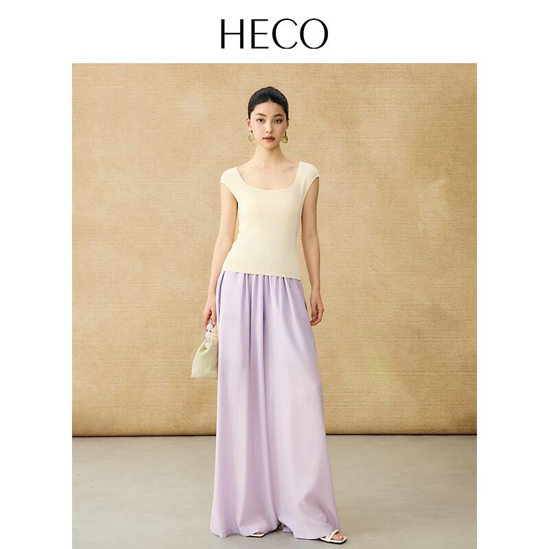 HECO Women's Zen-Inspired Acetate Wide-Leg Cool-Feel Pants