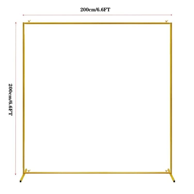 

1 Set Wedding Arch Backdrop Stand Square 6.6FTx6.6FT Gold Metal Balloon Arch Stand.Suitable for Wedding/party/event Decorations 1 Set