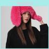 Winter Plush Bunny Ears Beanie Hat With Windproof Warmth For Women