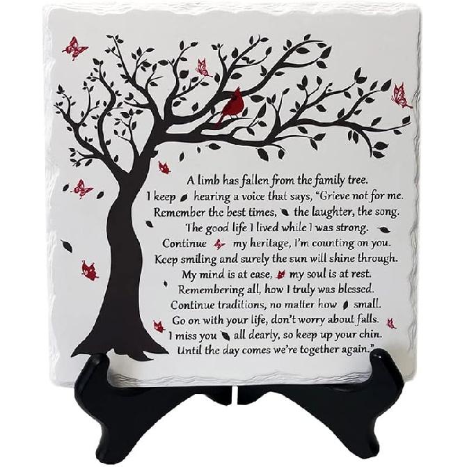 A Limb Has Fallen from The Family Tree Sympathy Plaque with Wooden Stand In loving memory of loved Wall Decor Table Decor Bereavement Condolences Family Tree