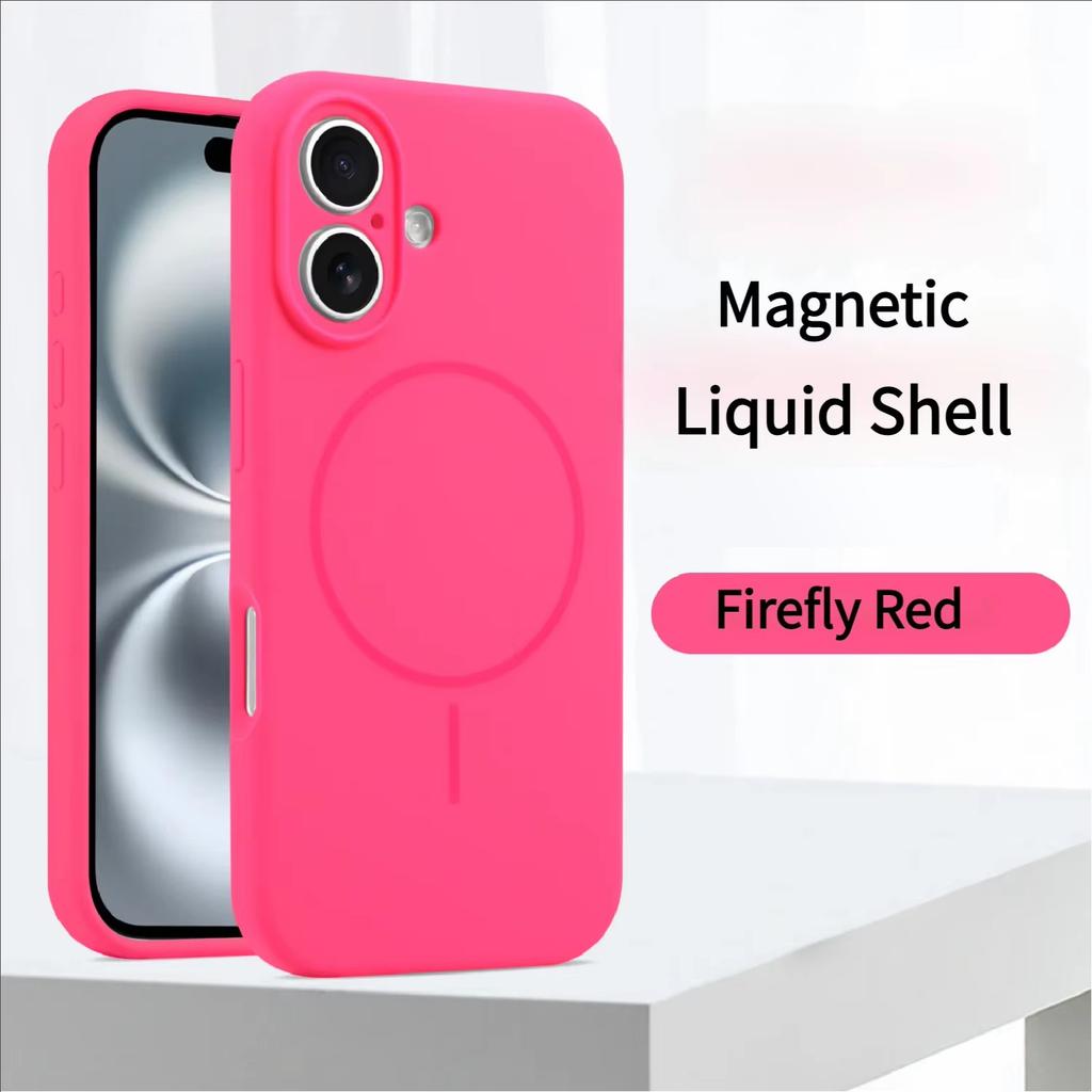 Magnetic Original Liquid Silicone Phone Case For iPhone 15 14 16 Plus 12 13 16 17 Pro Max Funda For Magsafe Protector Soft Cover