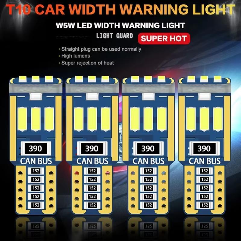 10pcs Canbus T10 Led W5W Led Car Interior Lights 9led 4014smd No Error 194 168 Reading Dome Light Instrument Bulb Plate Lamp Dome Lights 6