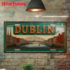 D Flatpc Vintage Metallschild Nur zur Dekoration Außenwandkunst (cm xcm) DUBLIN AluminiumschildRetro Stadt Wandkunst