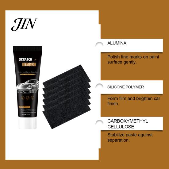 Agent de réparation des rayures Nettoyant pour peinture automobile, 120 ml Cire effaceuse pour voiture, Pâte de polissage pour taches d'eau sur véhicule, Restauration facile & pour éliminer la cire de brillance