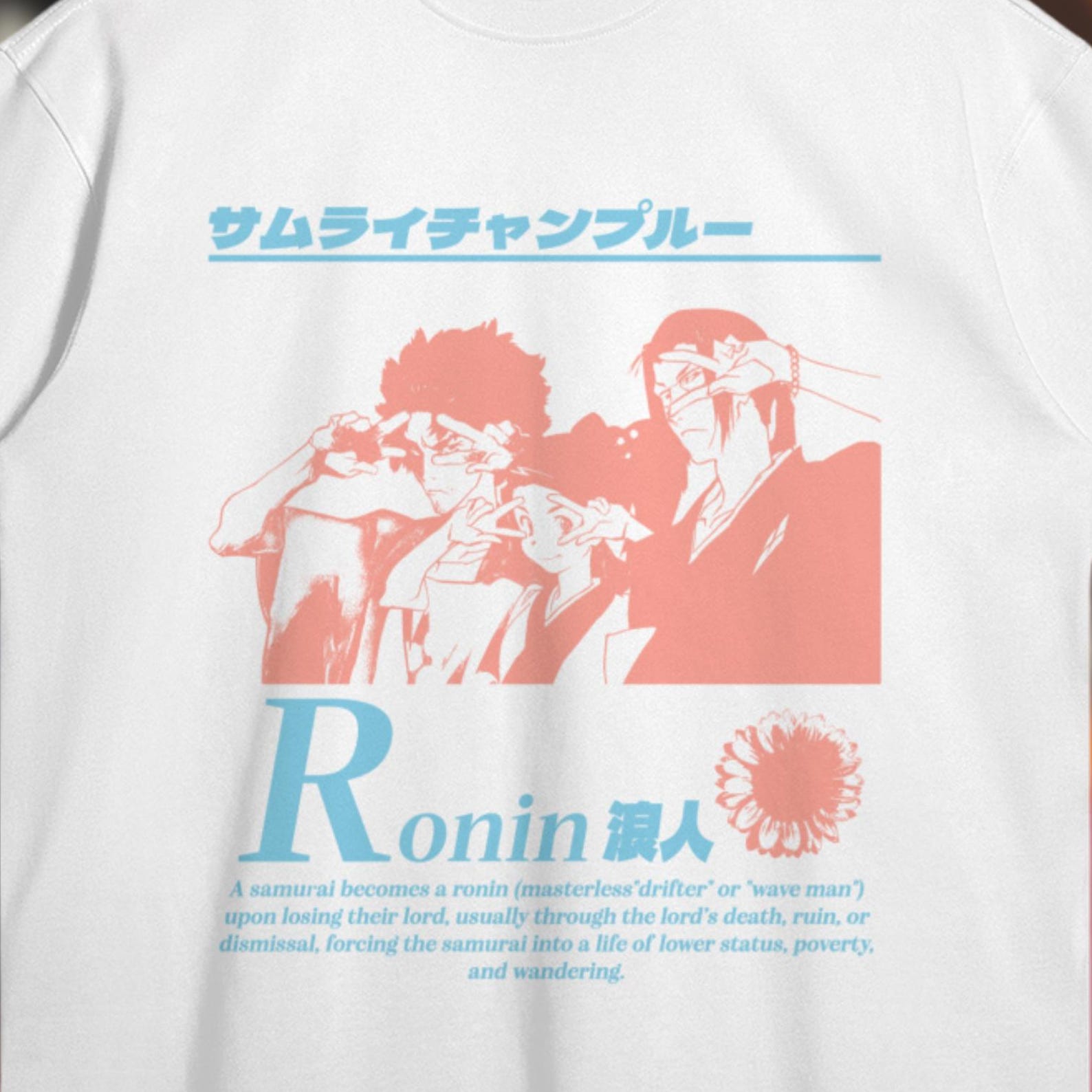 Samurai Champloo Shirt: Anime Boxy Drop Shoulder Graphic T shirt L