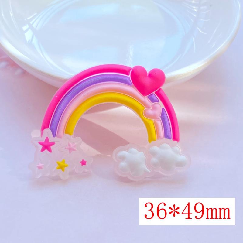 10 Stück Neue Niedliche Transparente Cartoon Regenbogen Serie PVC Flexibler Kleber Flache Rückseite DIY Scrapbook Verzierung Handy Basteldekoration