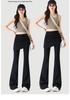 2026 Women's High-Waisted Faux Two-Piece Micro-Flare Yoga Pants - Anti-Exposure, Slimming, Casual Sportswear