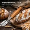 Stainless Steel Bread Scoring Knife Wooden Handle Curved Dough Cutter for Sourdough Baking Slashing Pastry Bread Lame Baker Tool
