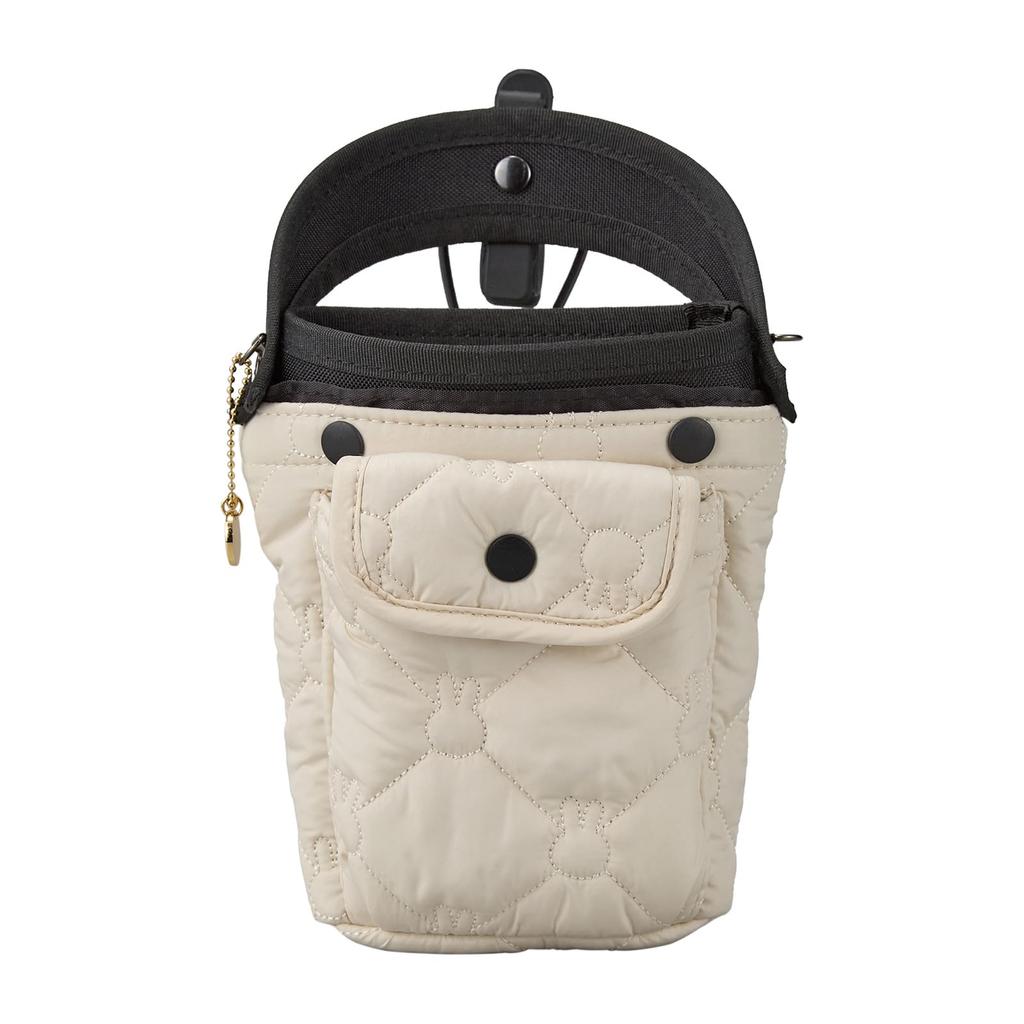 Quilted Cup Holder with Clip That Can Be Easily Attached Anywhere Mini Shoulder Bag with Charm Miffy Ivory Quilting [Hapitas] Women's B302.