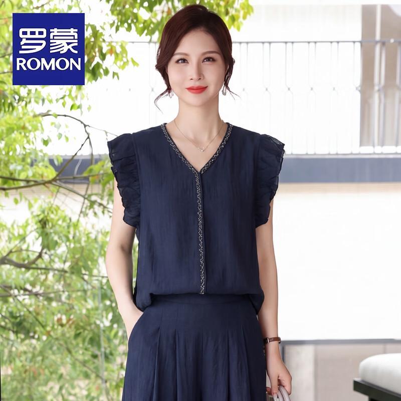 ROMON Women s Mid-Aged Summer Two-Piece Set 2XL