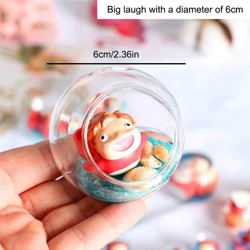 Anime gullfisk prinsesse Ponyo mikro landskapspynt mini lysende gullfisk ji glass diy skrivebordsmodell dukkehusdekor leker