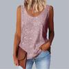 Women's Top, Commuting Sequins, Loose Fitting, Round Neck Vest, Comfortable and Casual