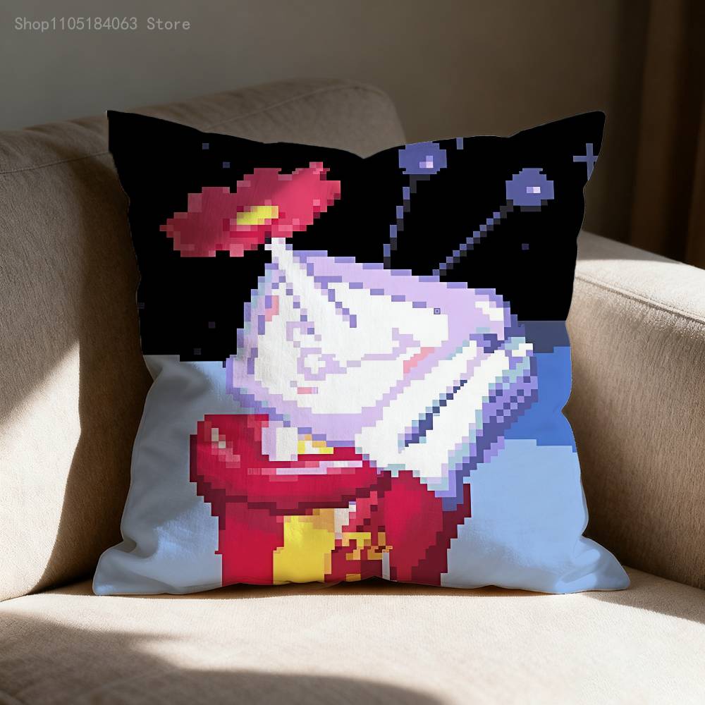 D-Deltarune Tenna Pillow Case Print Polyester Fiber 40X40 Cm Home Sofa Throw Cushion Cover Decoration