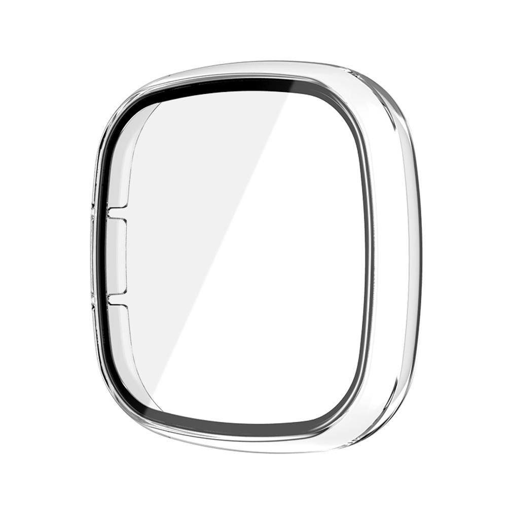 Glass+Case Full for Fitbit Versa 3 Protective Case Screen Protector Hard PC Matte Bumper Shell for Fitbit Sense All-Around Cover