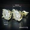 Full of Zircon Stud Earrings, Popular Hip-hop Four-claw Round Earrings, Simple Commuter Versatile Women's Earrings