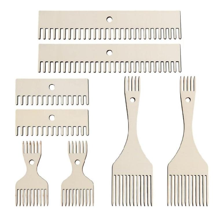 

8Pcs Sturdy Wooden Weaving Combs For Uniform Stitching In Handmade Textiles 1