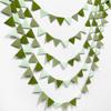Olive Green Party Decorations Gradient Sage Green Felt Hanging Triangle Mini Bunting Pennant Banner Flag for Neutral Baby Shower Birthday Wedding
