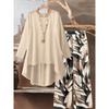 Women Casual Loose Plus Size T Shirt And Long Pants Matching Set