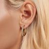 Gold-plated Classic Hoop Earrings with Crystals and Silver Clasps, Size L