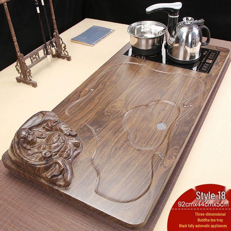 Automatic Solid Wood Tea Tray Set