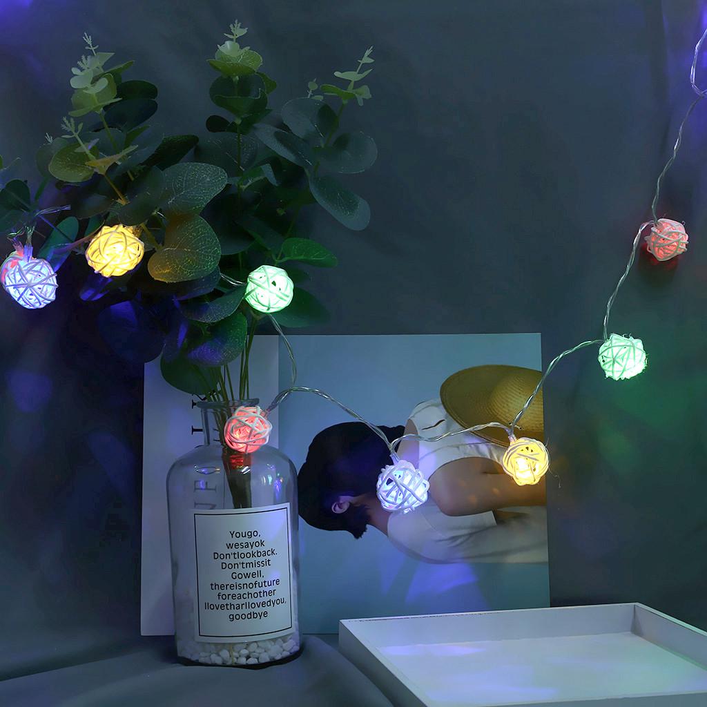 Buy [ZW] Cotton Ball String Lights 20 LED Cotton Remote Control String