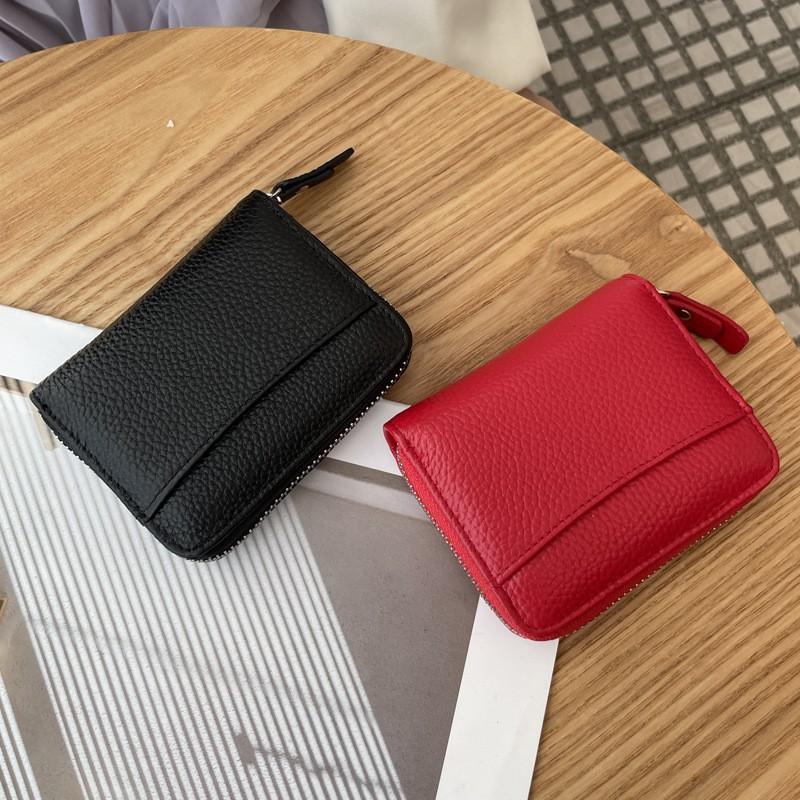 High-end Leather Fashionable Multi-card Bag Women's Japanese-style Niche Cowhide Money With Large Capacity