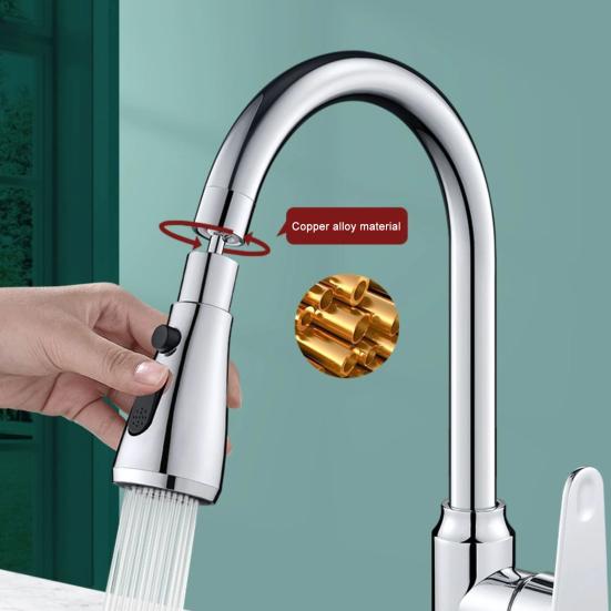 Kitchen Faucet Extender 360 Degrees Rotatable 3 Modes Adjustable Sprayer Attachment Universal Faucet Aerator Sink Tap Head Replacement