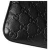 Gucci GG Emblem Logo Zipper Closure Pebbled Leather Handbag Small Women Handbags Black 815277-AAEEM-1000