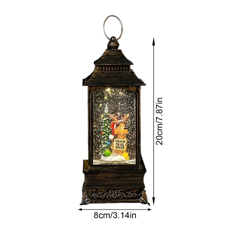 Christmas Snow Globe Lanterns With Builts In Music Automatic Snowflake Battery Operated Festives Home Office Decoration