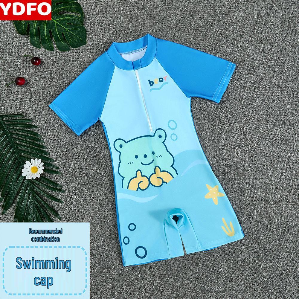 2025 New Boys' One-Piece Swimsuit: Quick-Drying, Sun Protection for Toddlers to Big Kids