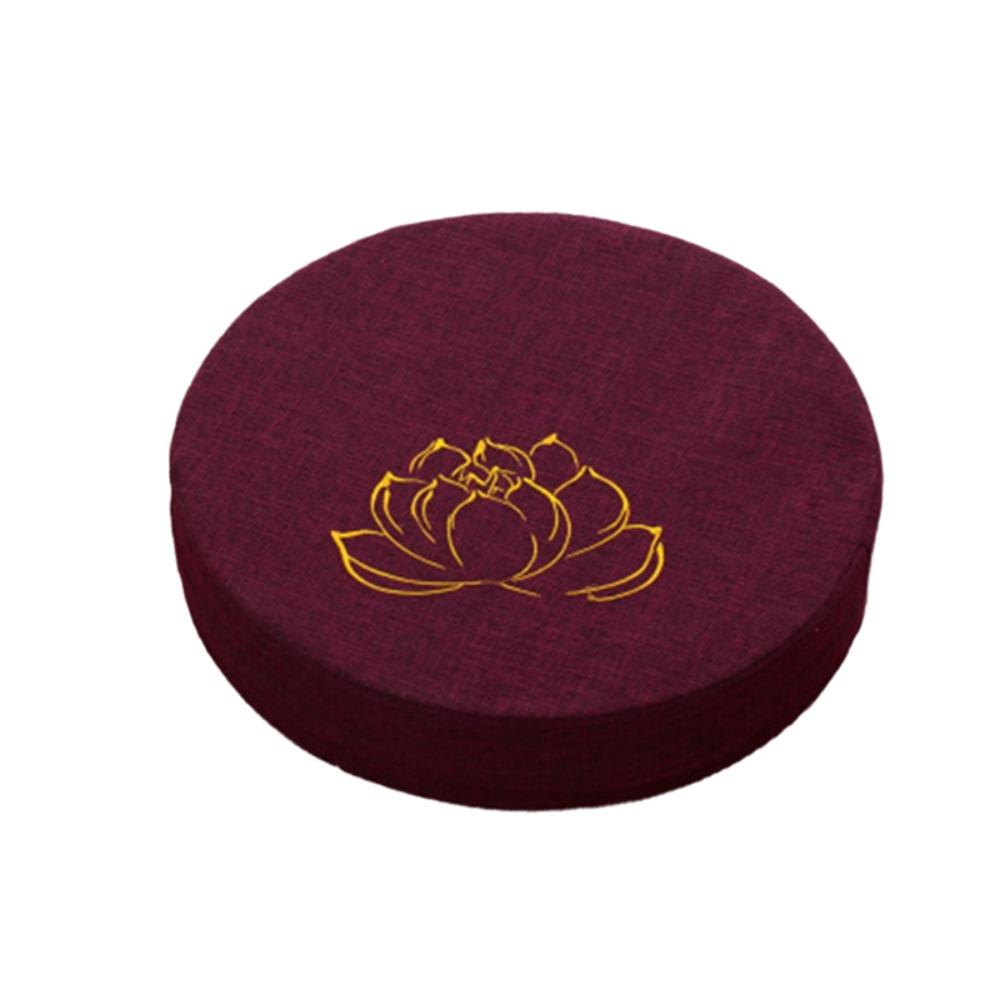 Japanese-style Yoga Meditation Cushion Embroidered Lotus Backrest Pillow Seat Cushion  Tea Room Foam