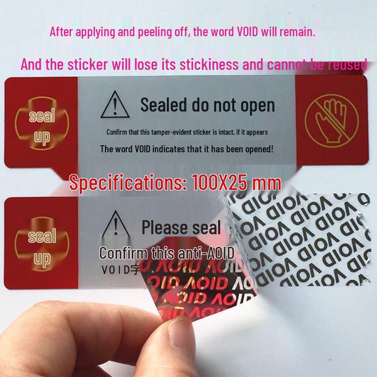 Tamper-Proof Anti-Theft Waterproof Warranty Stickers - 40 Mark-Leaving Labels per Sheet