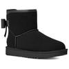 New UGG Ultra Mini Bailey Leather Bow Snow Boots Women's Black 1174494-BLK
